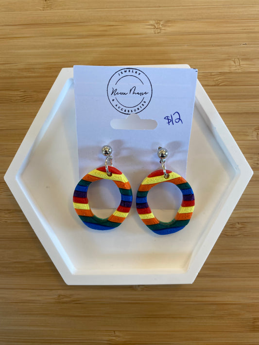 Rainbow Hoop Earrings