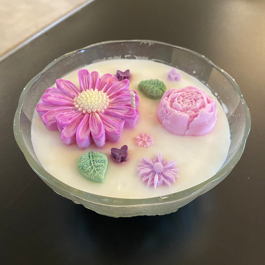 Cranberry Peach Vanilla Flower Candle