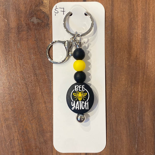 "Bee-yatch" Keychain