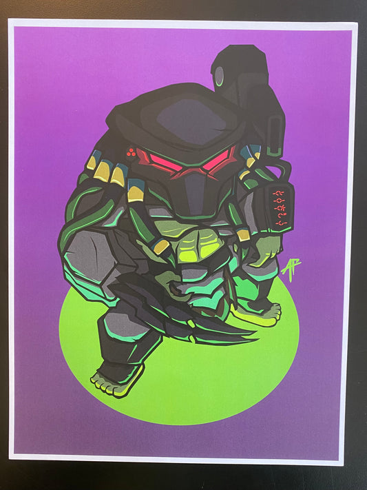 Armored Hunter Alien Print
