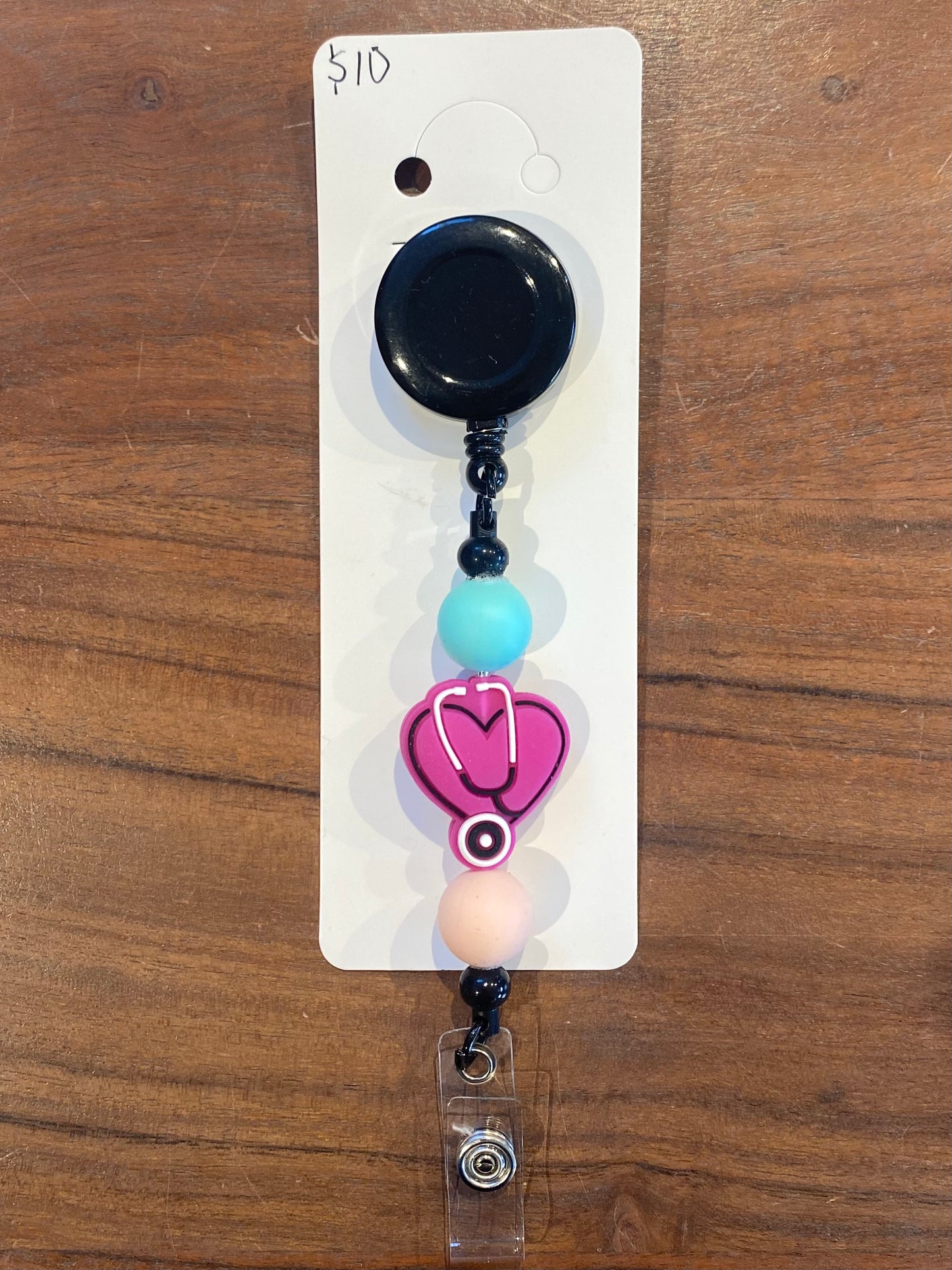 Magenta Heart Badge Holder