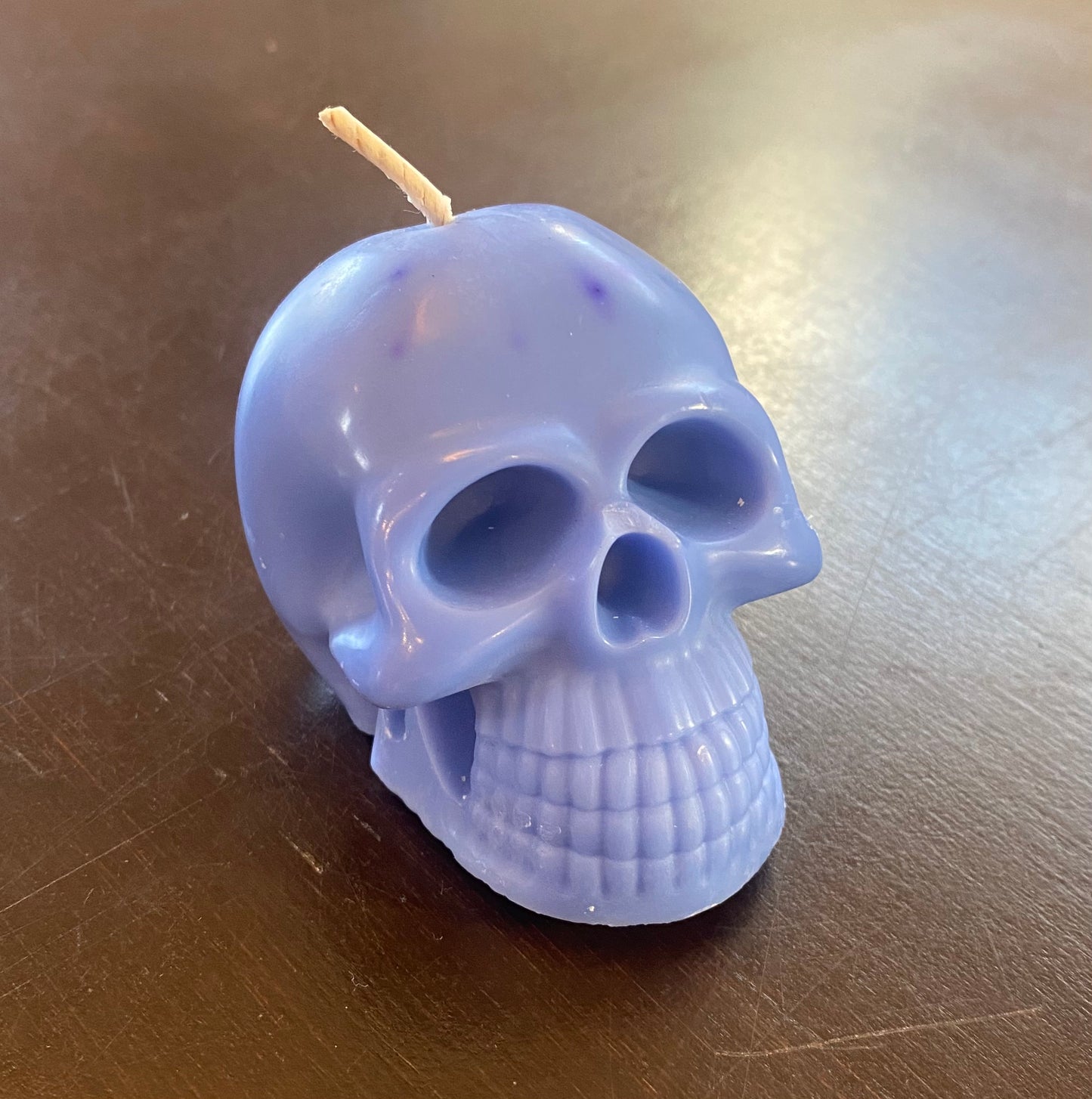 Blue Skull Candle