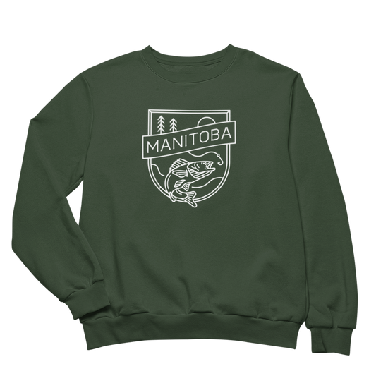 MB Angler Crewneck | White on Forest