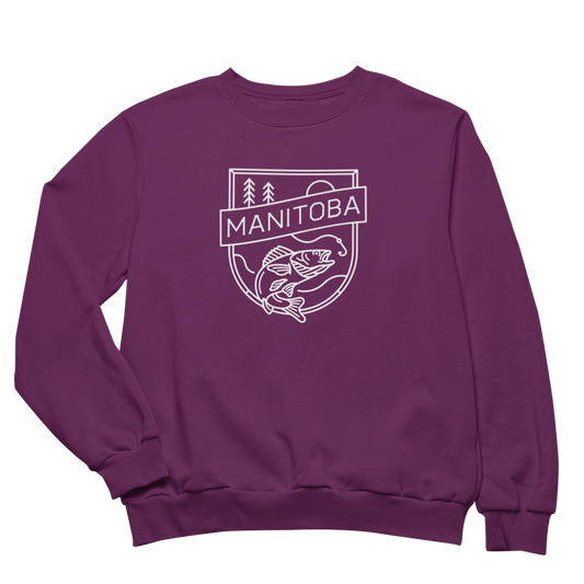 MB Angler Crewneck | White on Maroon