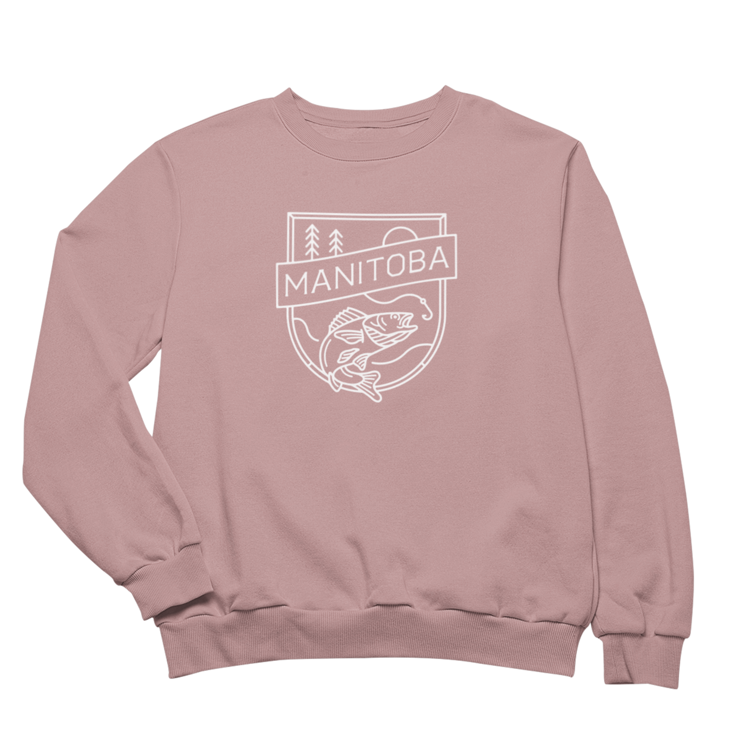 MB Angler Crewneck | White on Mauve