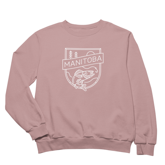 MB Angler Crewneck | White on Mauve