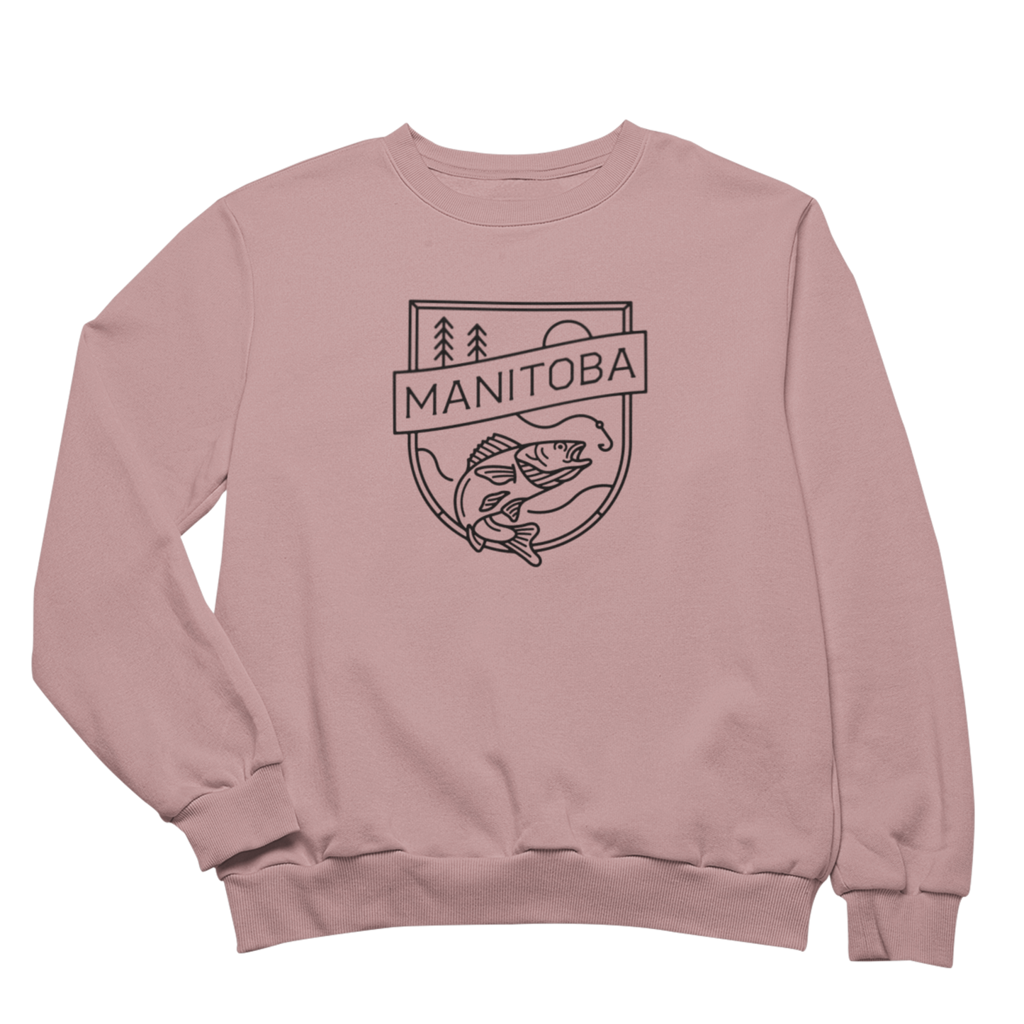 MB Angler Crewneck | Black on Mauve