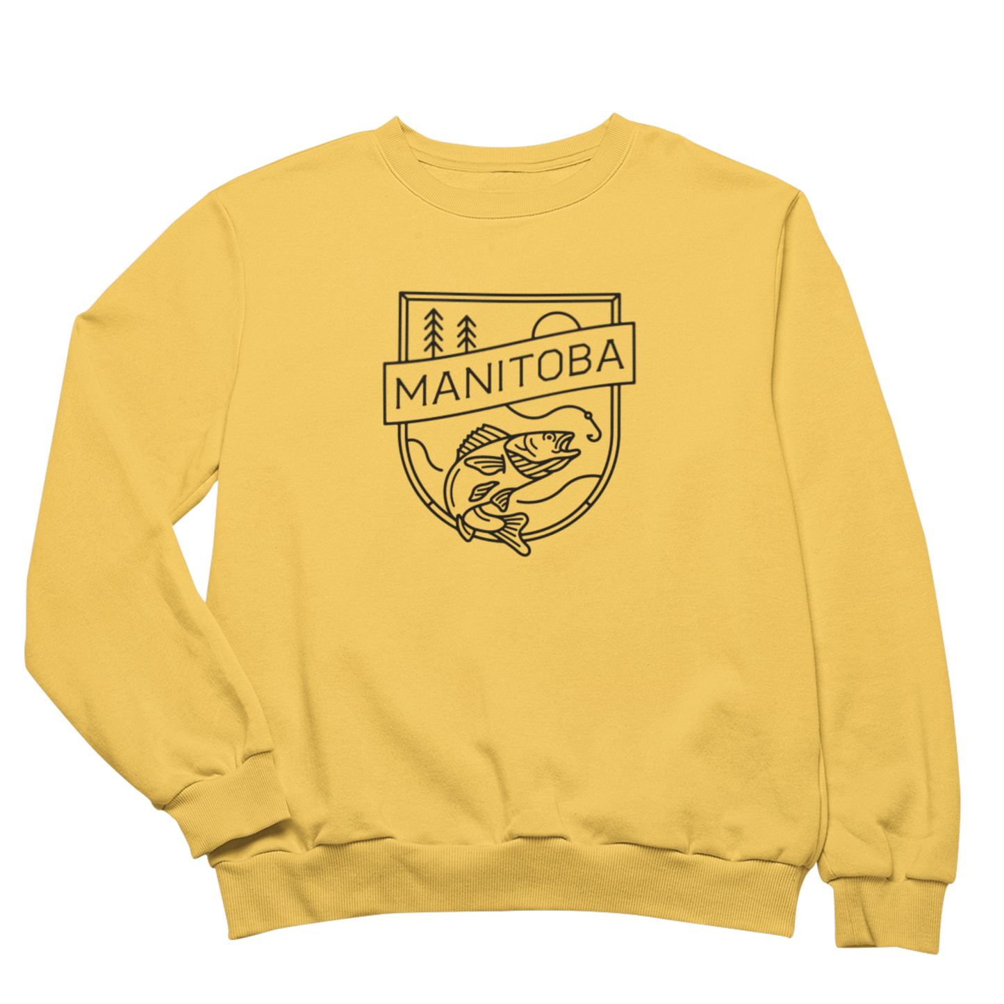 MB Angler Crewneck | Black on Mustard