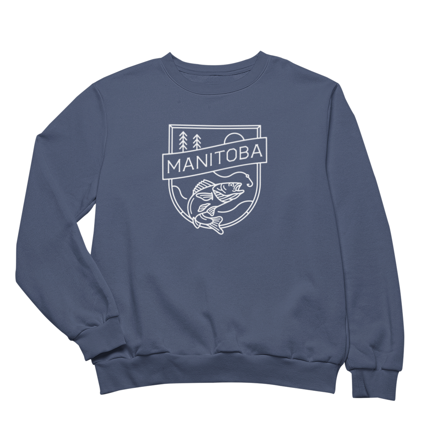 MB Angler Crewneck | White on Navy