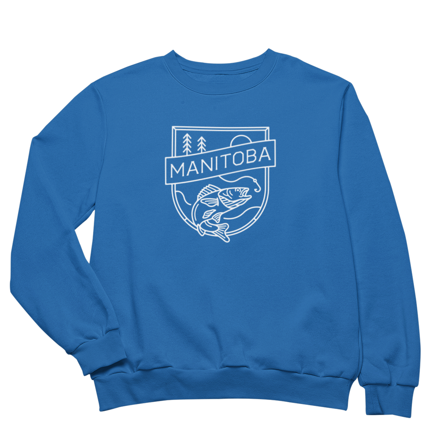 MB Angler Crewneck | White on Royal