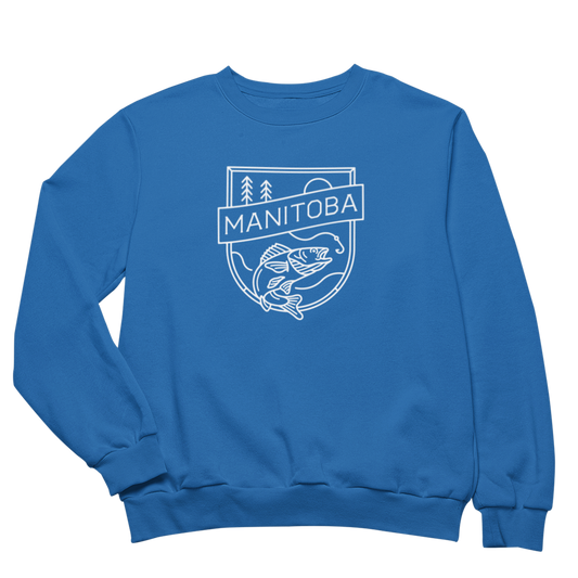 MB Angler Crewneck | White on Royal