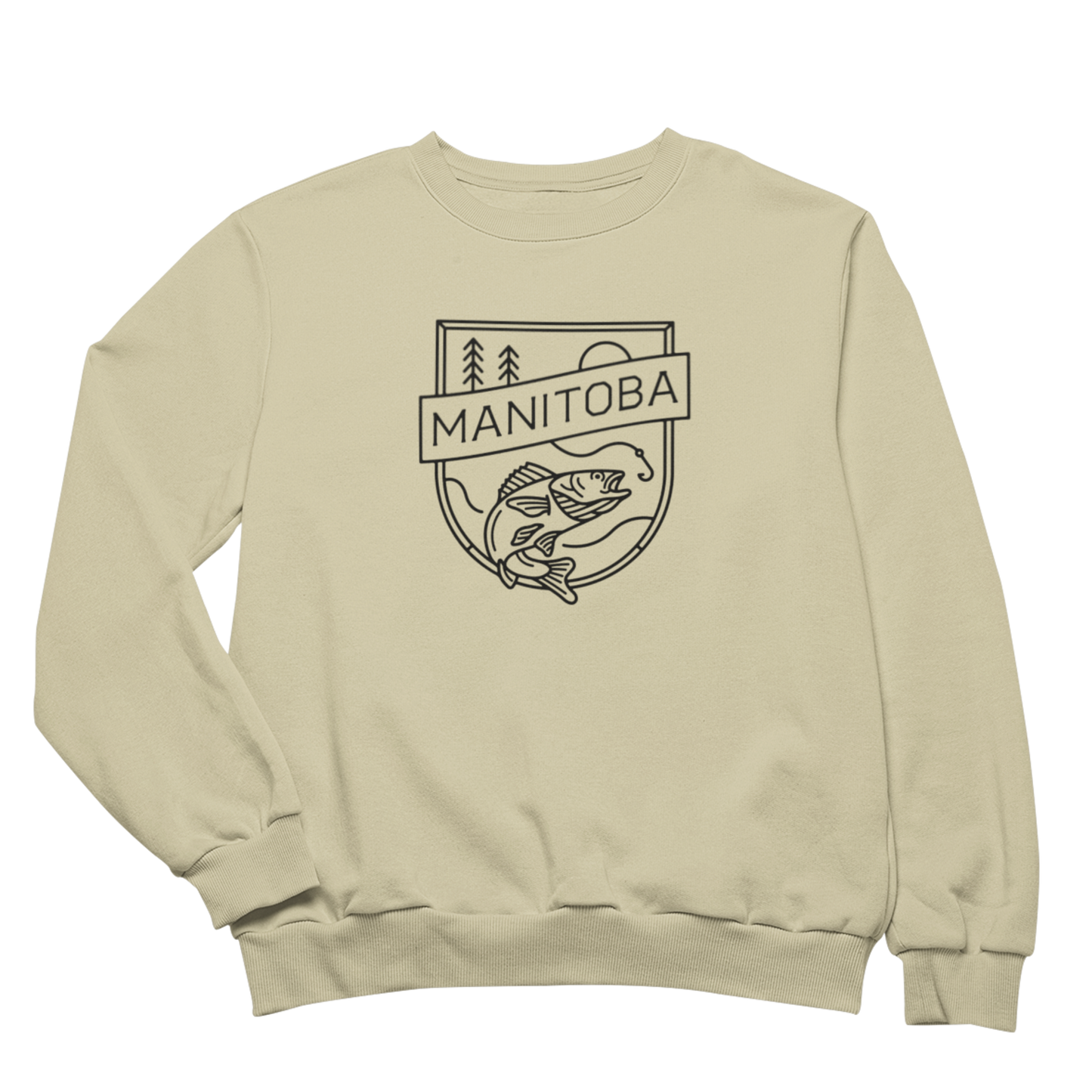 MB Angler Crewneck | Black on Sandstone