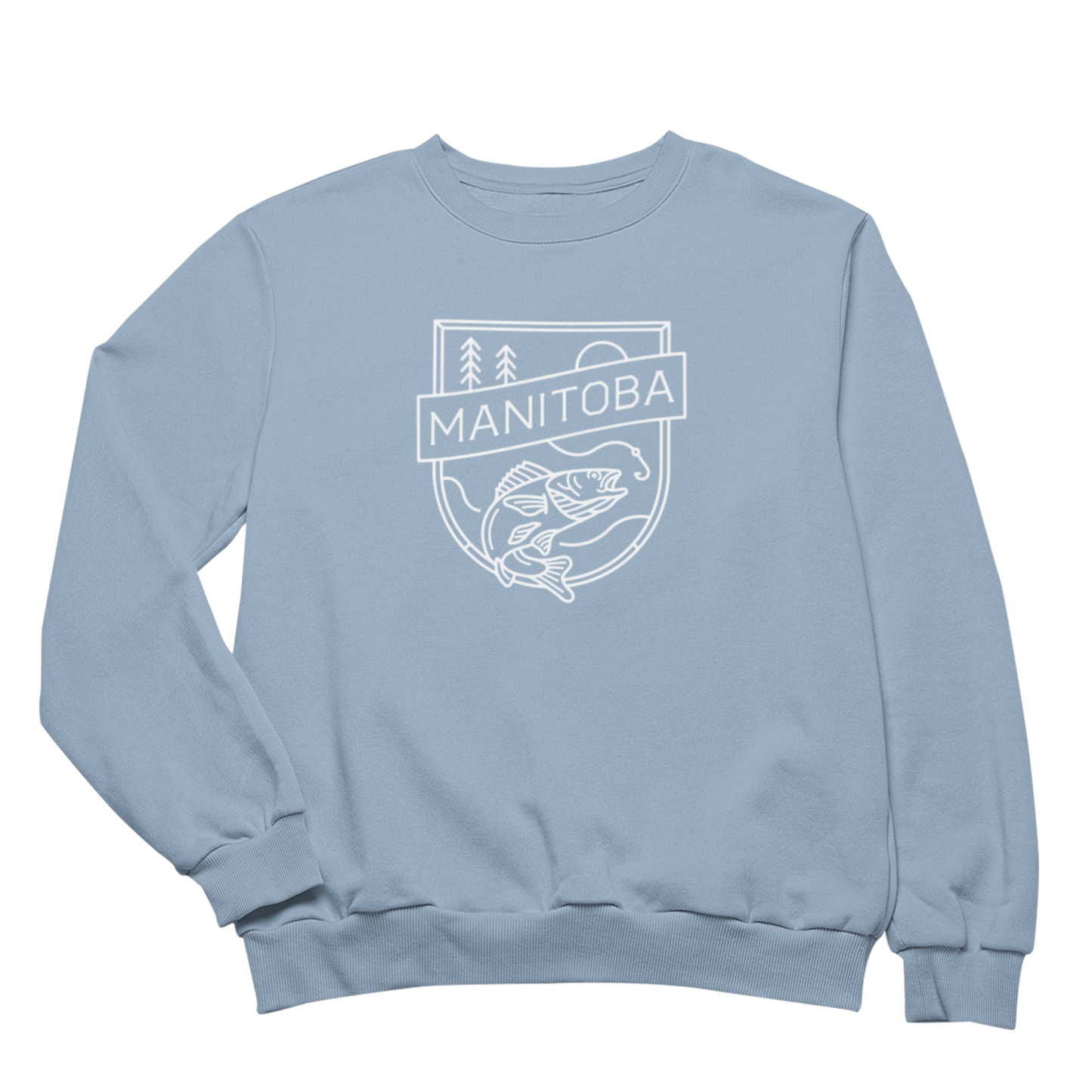 MB Angler Crewneck | White on Slate