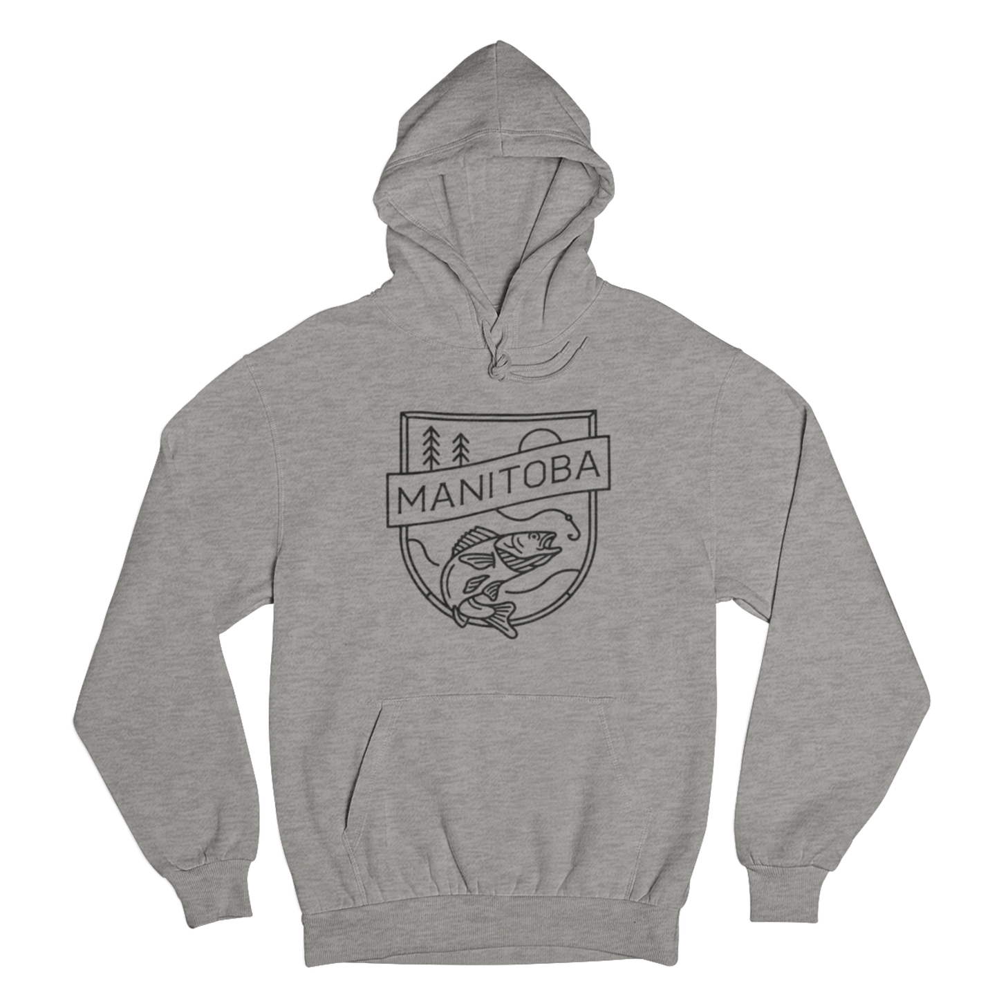 MB Angler Hoodie | Black on Athletic Grey