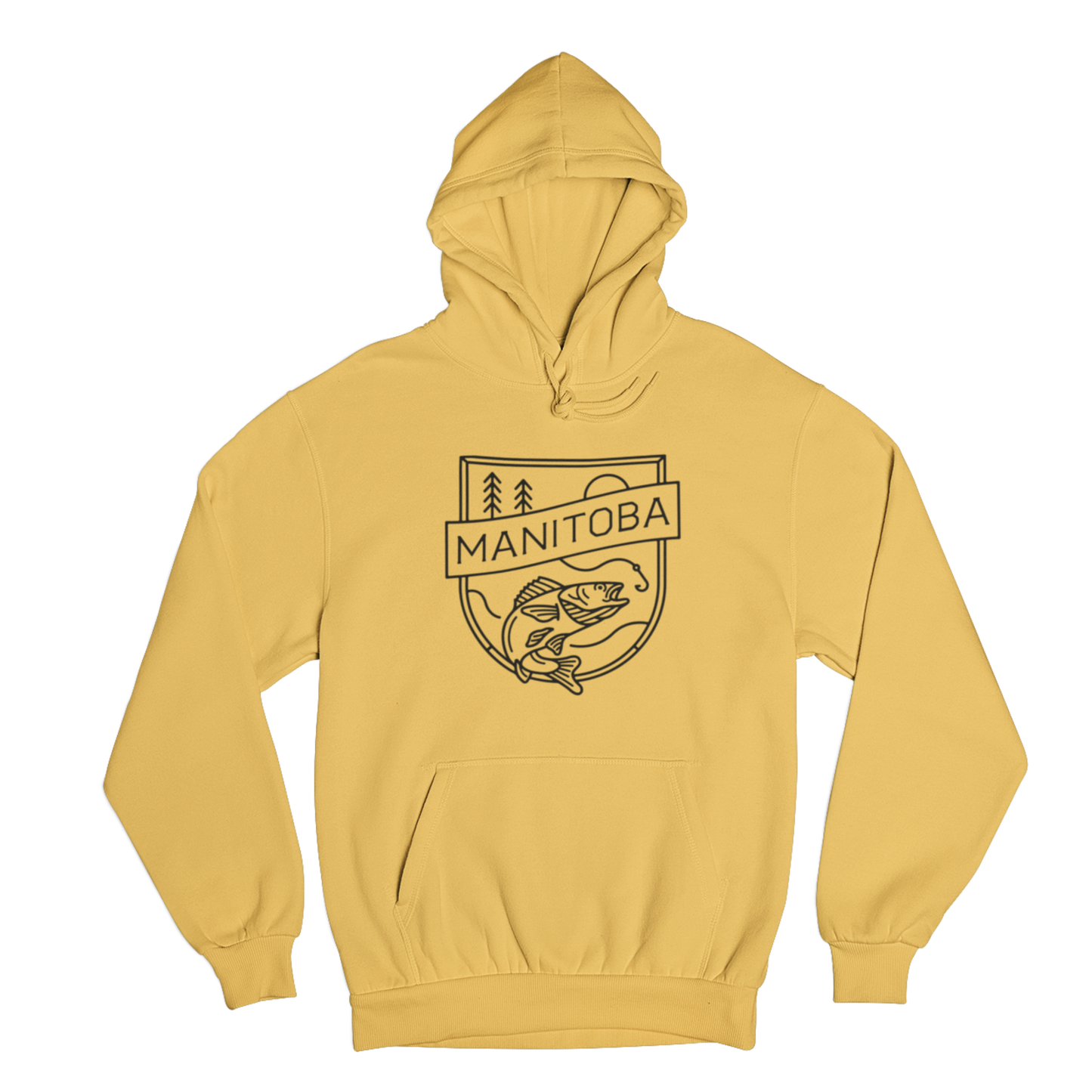 MB Angler Hoodie | Black on Mustard