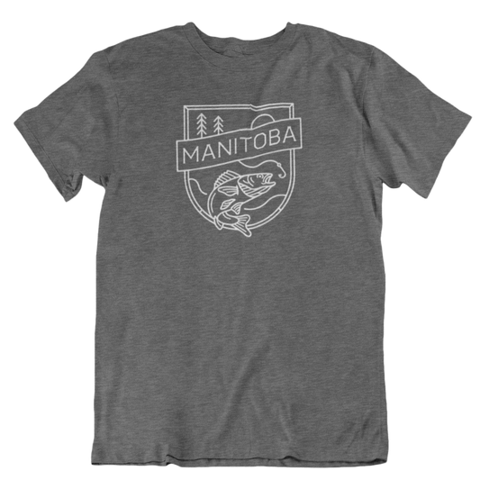 MB Angler Tee | White on Heather Charcoal