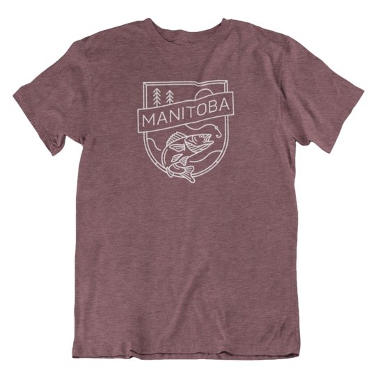 MB Angler Tee | White on Heather Maroon