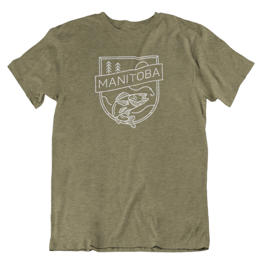 MB Angler Tee | White on Heather Olive