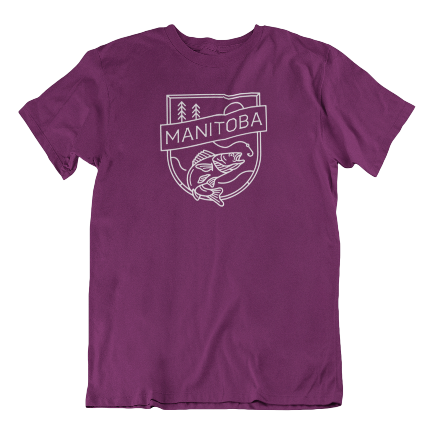 MB Angler Tee | White on Maroon