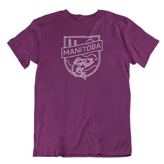 MB Angler Tee | White on Maroon