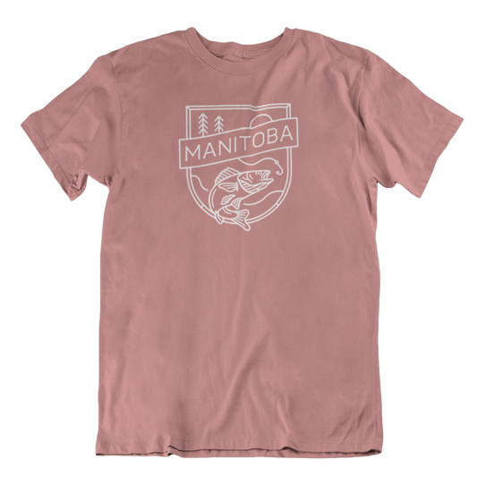 MB Angler Tee | White on Mauve