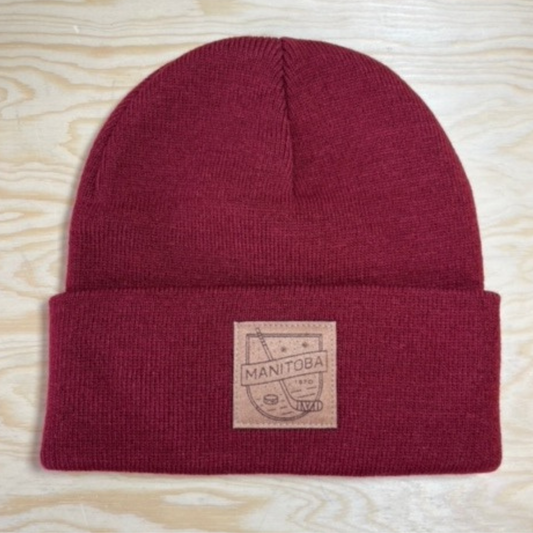 MB Hockey Toque | Natural on Maroon