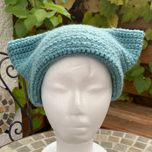 Teal Kitty Hat