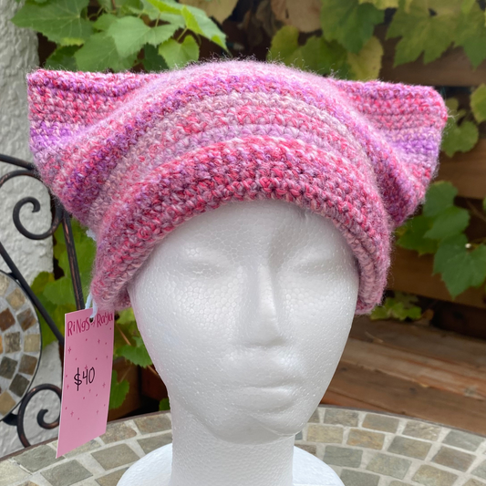 Multi-coloured Magenta Kitty Hat