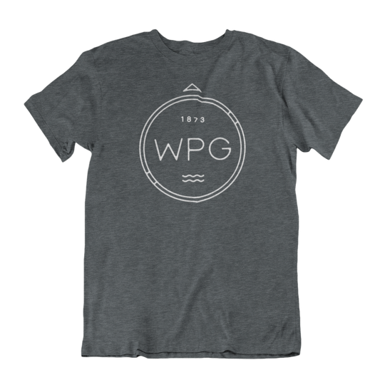 WPG Compass Tee | White on Heather Charcoal