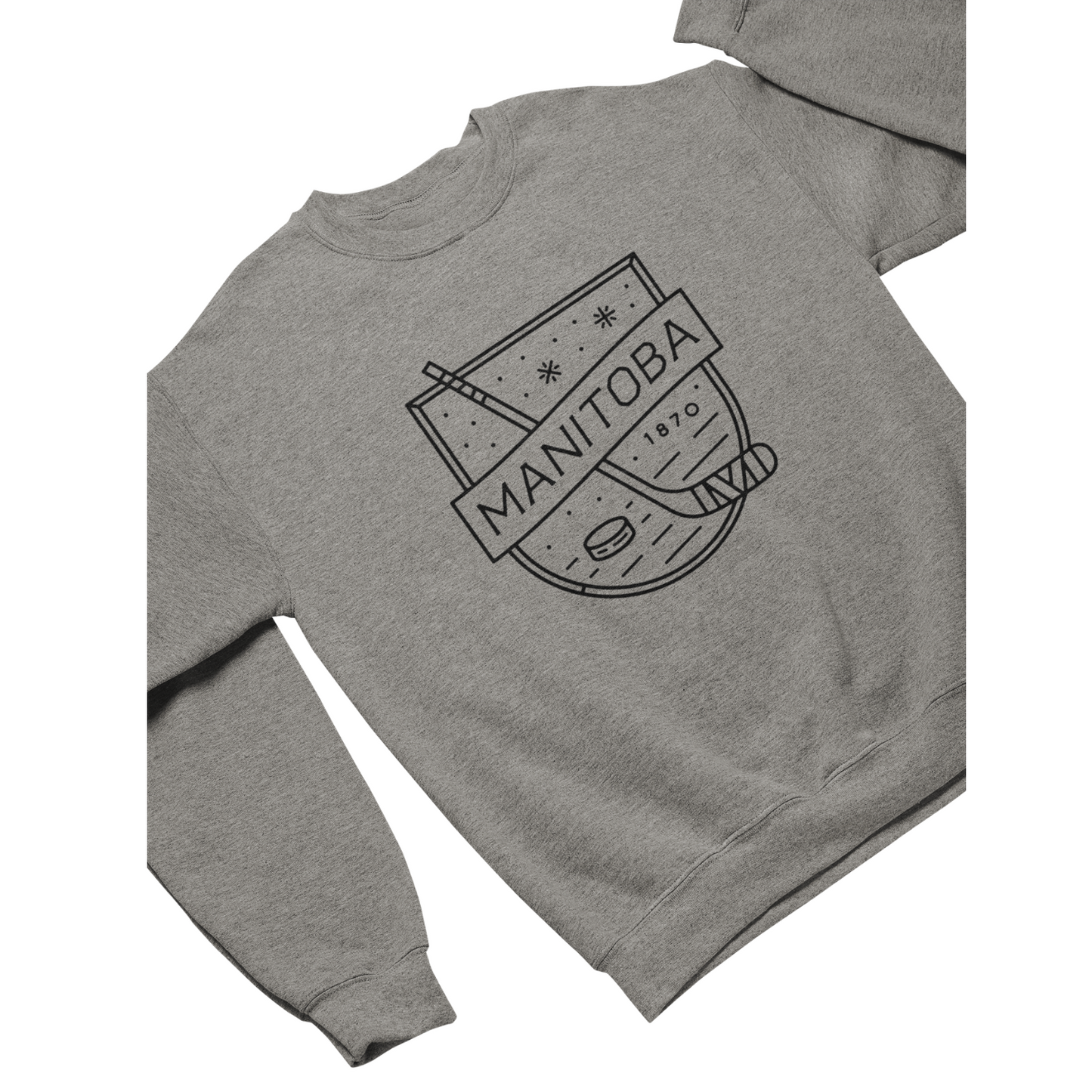 MB Hockey Crewneck | Black on Athletic Grey