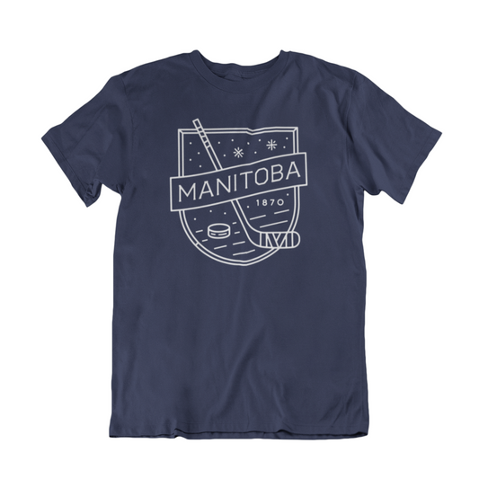 MB Hockey Tee | White on Navy